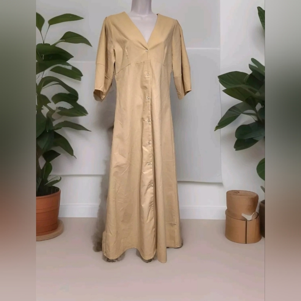 Bub & Beck by Madison Taylor, Puff Sleeve Dress, size Small beige, maxi, nwt